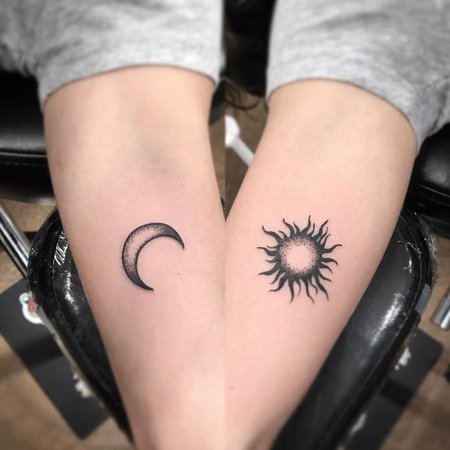 sun and moon tattoo matching - Google Search