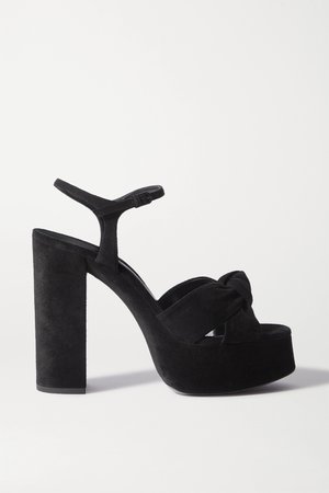 Black Bianca suede platform sandals | SAINT LAURENT | NET-A-PORTER