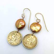 French coin earrings