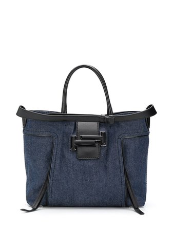 Blue Tod's denim style shoulder bag - Farfetch