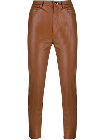 Pinko faux-leather Cropped Trousers - Farfetch