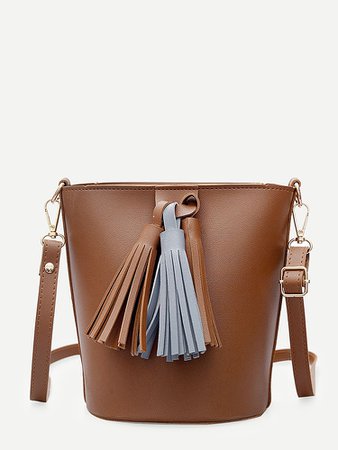 Bucket Shoulder Bag With Tassel