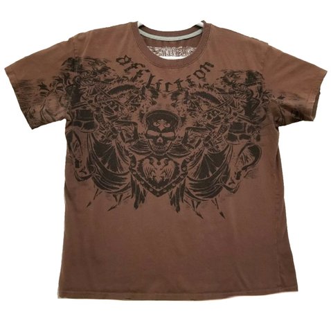 brown skull t-shirt