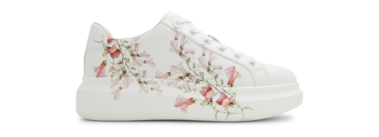 white floral shoe