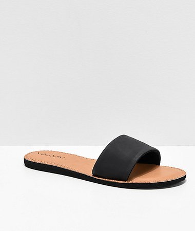 Volcom Simple Black Slide Sandals | Zumiez