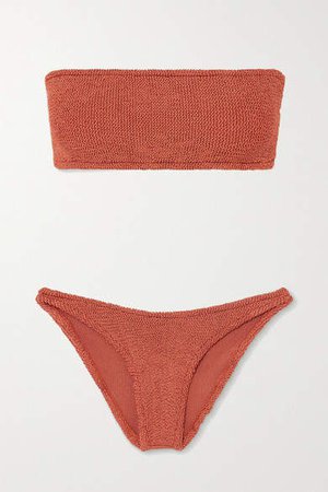 Gabrielle Seersucker Bandeau Bikini - Copper