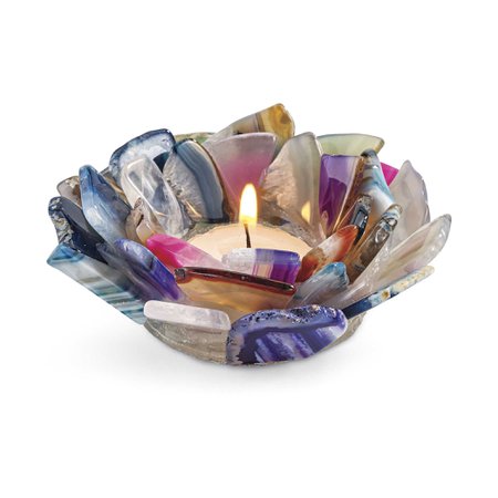 Agate Rainbow Lotus Candle Holder - Women’s Romantic & Fantasy Inspired Fashions
