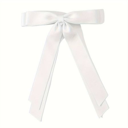 1pc Bow Streamer Side Clips Elegant Long Ribbon Bow Hair Pins Back Head Top Clips Half Tied Hair Accessories, Christmas Gifts,temu