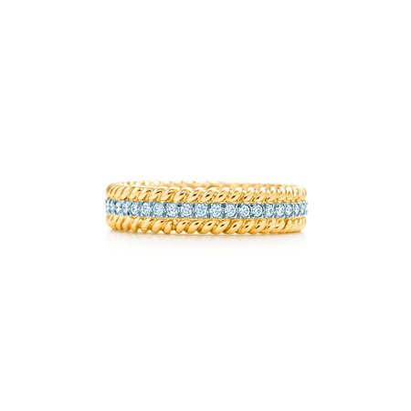 Tiffany & Co. Schlumberger Rope two-row ring with diamonds. | Tiffany & Co.