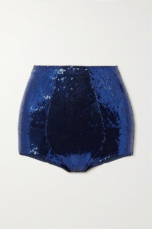 Midnight blue Sequined tulle briefs | Dolce & Gabbana | NET-A-PORTER