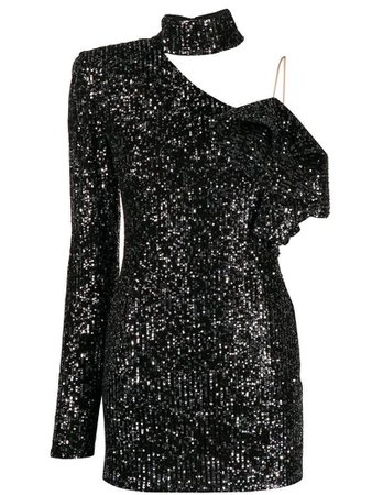 LOULOU asymmetric sequined dress