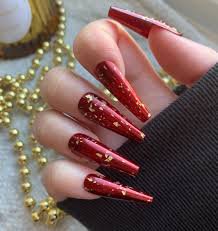 red gold nails