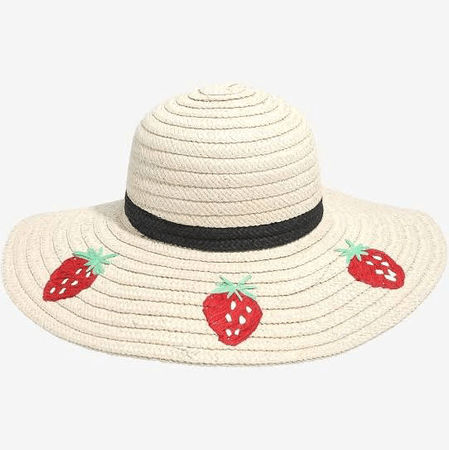 strawberry wide brimmed hat