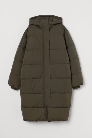 Puffer coat - Khaki green - Ladies | H&M GB