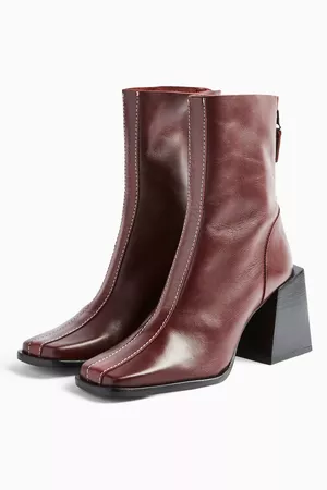 HADES Leather Red Boots | Topshop