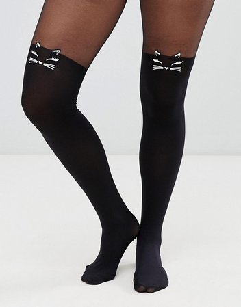 ASOS DESIGN Halloween glow in the dark cat tights | Truffle Collection