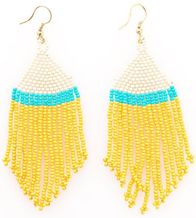 yellow and turquoise earrings
