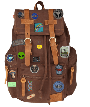 Full backpack coverd with pins