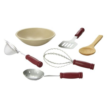6 Pc Kitchen Tool Accessory Set for 18" Doll Furniture: Mixing Bowl + 5 Kitchen Tools - Walmart.com