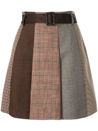 LOVELESS belted panelled skirt