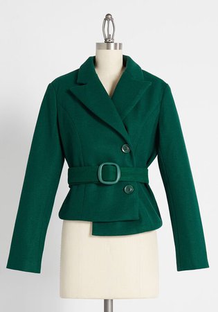 All Wrapped Up Belted Jacket in Green | ModCloth