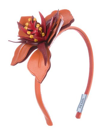 Prada Saffiano Floral Headband - Accessories - PRA228220 | The RealReal