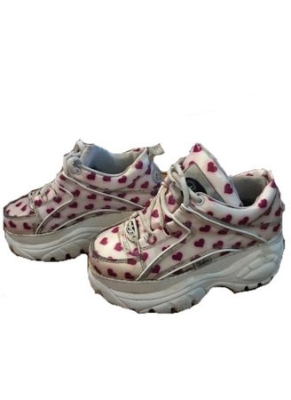 white pink buffalo platform sneakers shoes Y2k