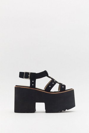 Studded Chevron Immi Suede Chunky Sandal | Shop Clothes at Nasty Gal!