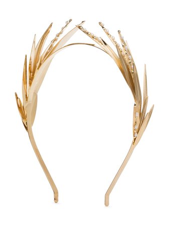 Rosantica Apache Leaf Pearl Embellished Headband - Farfetch