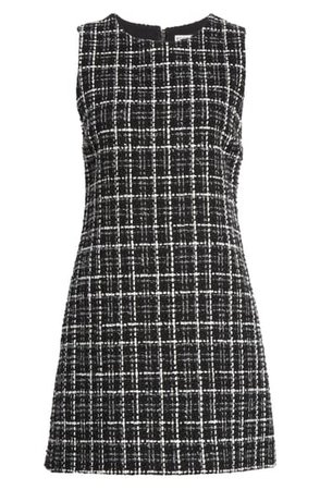 Alice + Olivia Coley Plaid Tweed A-Line Dress | Nordstrom