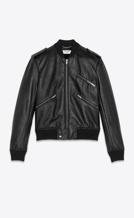 Saint Laurent Leather Bomber Jacket With Multiple Zippers | YSL.com