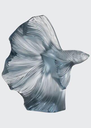 Lalique Fighting Fish Sculpture, Persepolis Blue - Bergdorf Goodman