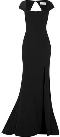 Adriatic Open-back Crepe Gown - Black