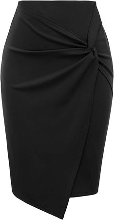 Kate Kasin Womens Pencil Skirt Solid Color Stretchy Bodycon Knee Length Skirt for Ladies Black Medium at Amazon Women’s Clothing store
