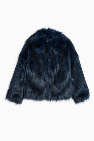 Teal Faux Fur Coat | Topshop