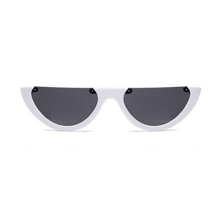 White Half Frame Sunglasses