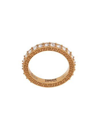 Shop Versace Greca crystal ring with Express Delivery - FARFETCH