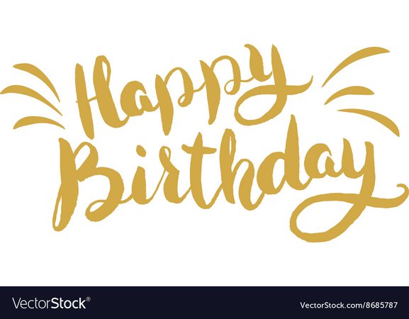Happy Birthday Hand drawn lettering Greeting card Vector Image