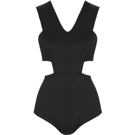 TOPSHOP V Front Cut-Out Bodysuit by Twin Sister ($43)