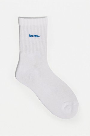 iets frans... White & Blue Mid-Ankle Socks | Urban Outfitters UK