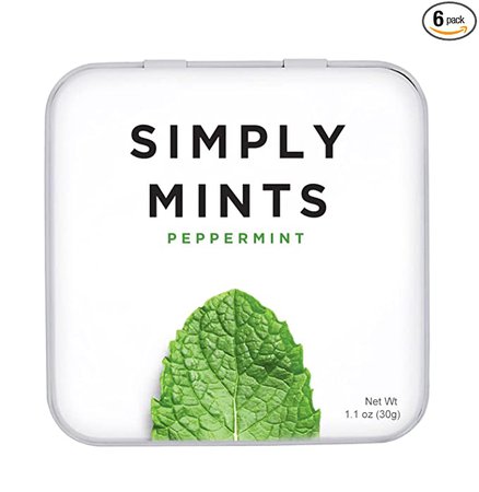 Amazon.com : Simply Mints | Peppermint Breath Mints | Pack of Six (270 Pieces Total) | Breath Freshening, Vegan, Non Gmo, Nothing Artificial : Grocery & Gourmet Food