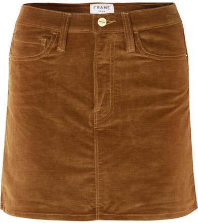 Le Mini Stretch Cotton-blend Corduroy Mini Skirt - Tan
