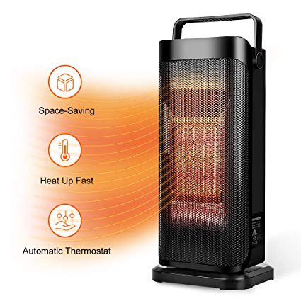 AmazonSmile: Ceramic Space Heater for Office - Quiet Tower Heater Heat Up in Seconds Portable Small Personal Heater for Desk with Adjustable Thermostat,Oscillating Heater Fan for Home, Indoor Use: Kitchen & Dining
