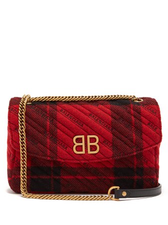 BB Round plaid bag | Balenciaga | MATCHESFASHION.COM