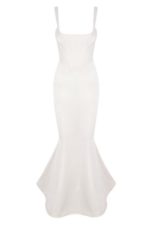 Clothing : Bridal Dresses : 'Estelle' Ivory Satin Mermaid Bridal Gown