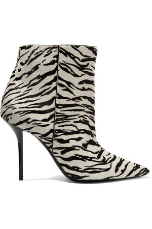 Saint Laurent | Pierre zebra-print calf hair ankle boots | NET-A-PORTER.COM