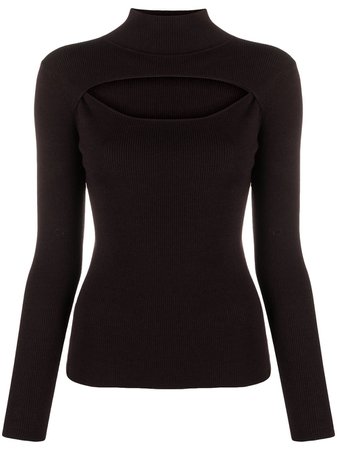Shop brown Dorothee Schumacher Open Mind turtleneck jumper with Express Delivery - Farfetch