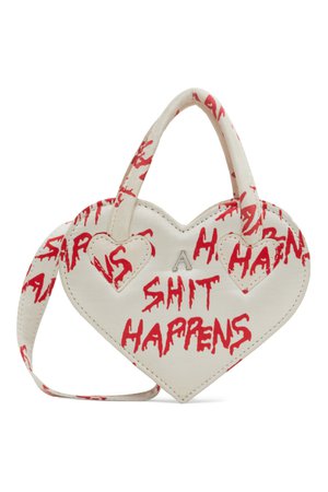 ASHLEY WILLIAMS White/Red Mini Heart Bag