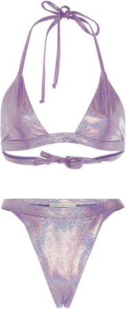 Alessandra Rich Glitter Triangle Bikini Set Size: 38