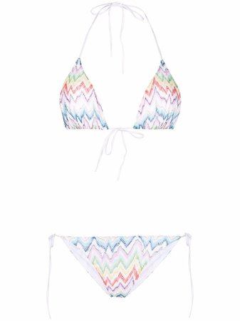 Shop Missoni zigzag-print bikini set with Express Delivery - FARFETCH